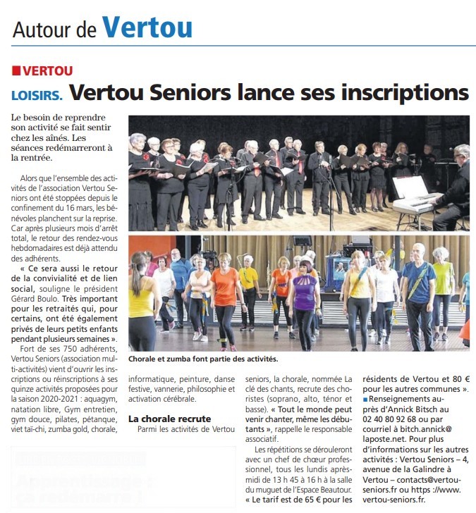 HSM Article du 020720, inscriptions saison 2020-2021